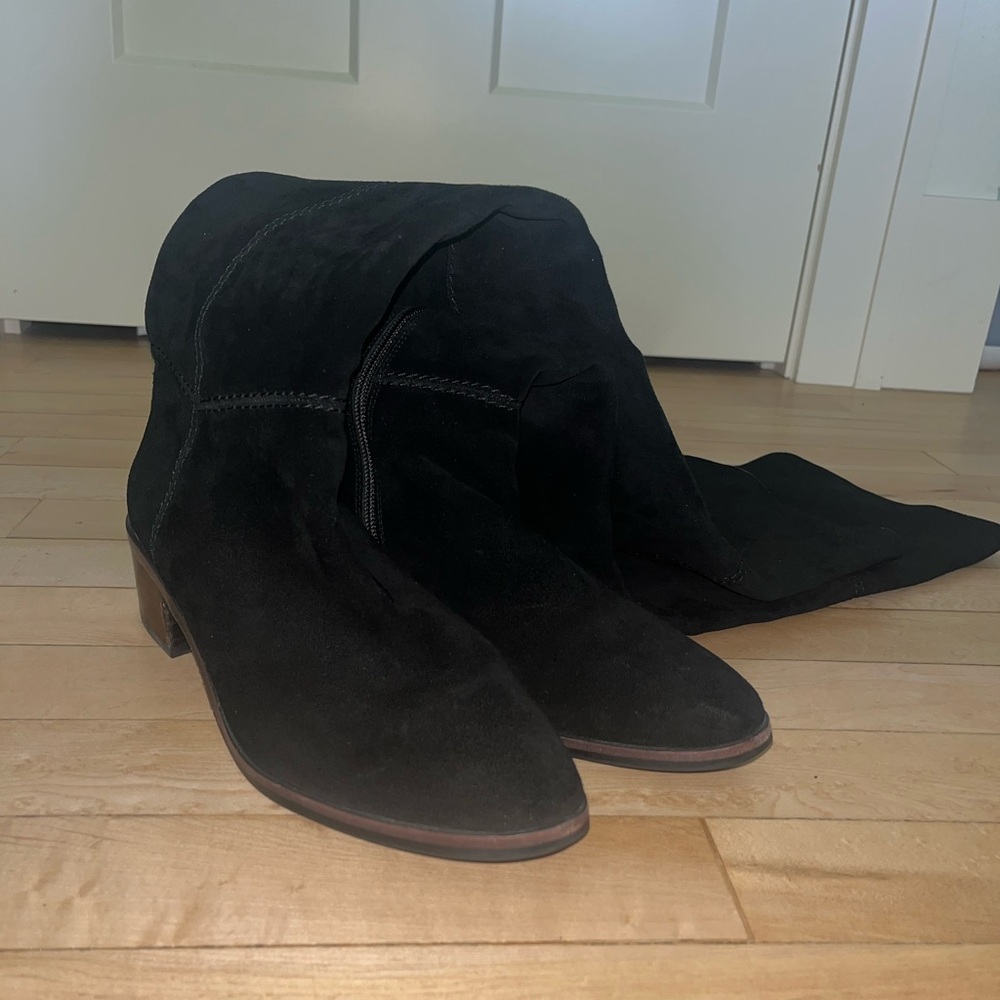Coach Suede Black Over the Knee Boots